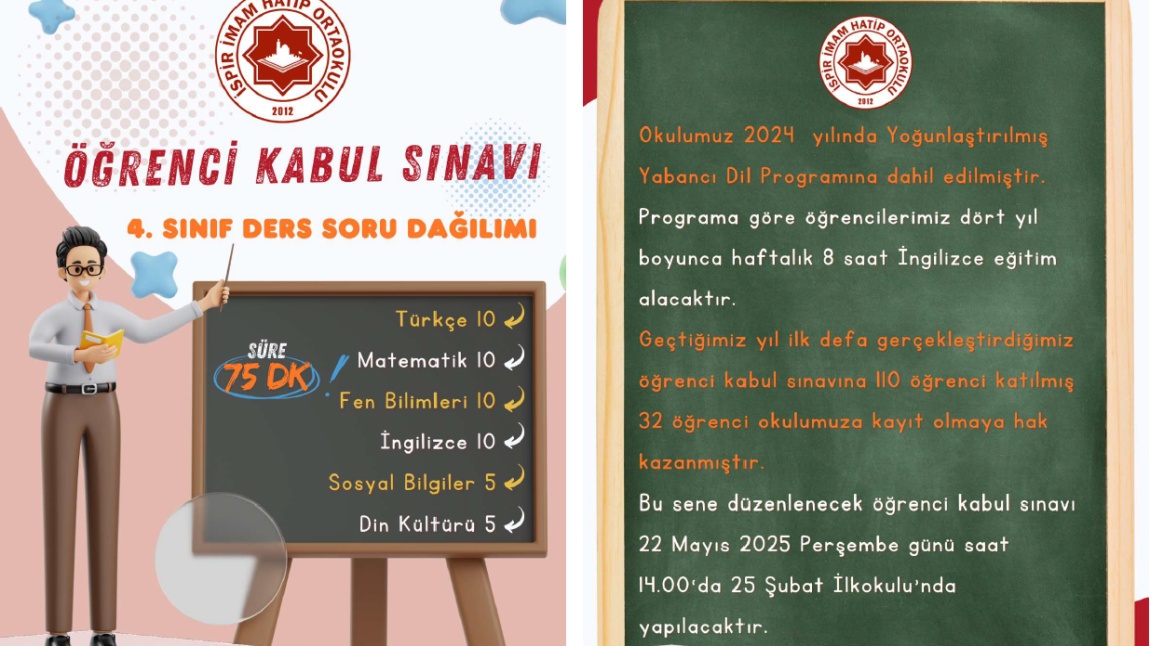 Öğrenci Kabul Sınavı Duyurusu